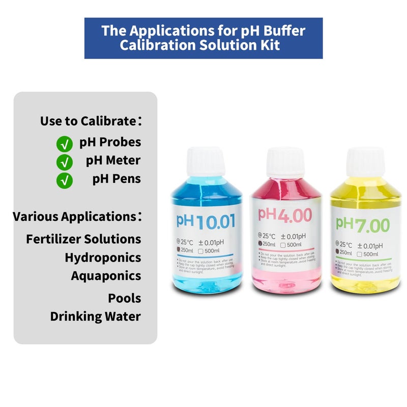 ONiLAB Instruments pH Calibration Buffer Solution Kit (7.00, 4.00, 10.01), 250ml Each - Image 5